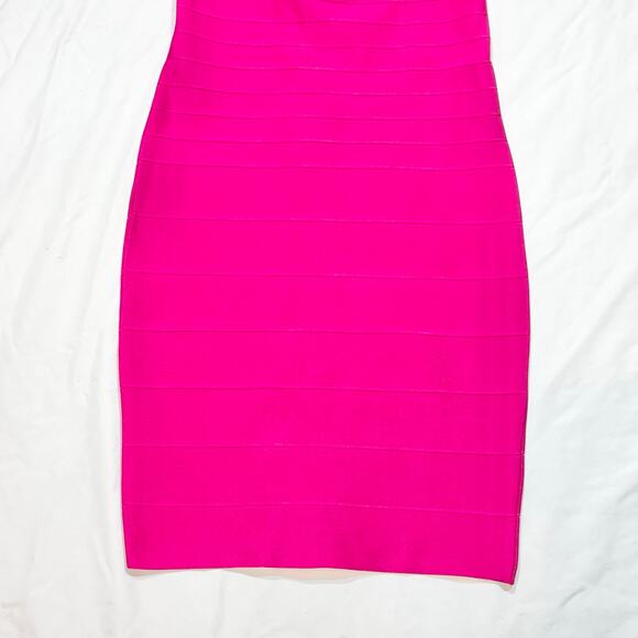 WOW Couture Bandage Bodycon Dress Women Small Pink Zipper Formal Night New - Picture 4 of 10